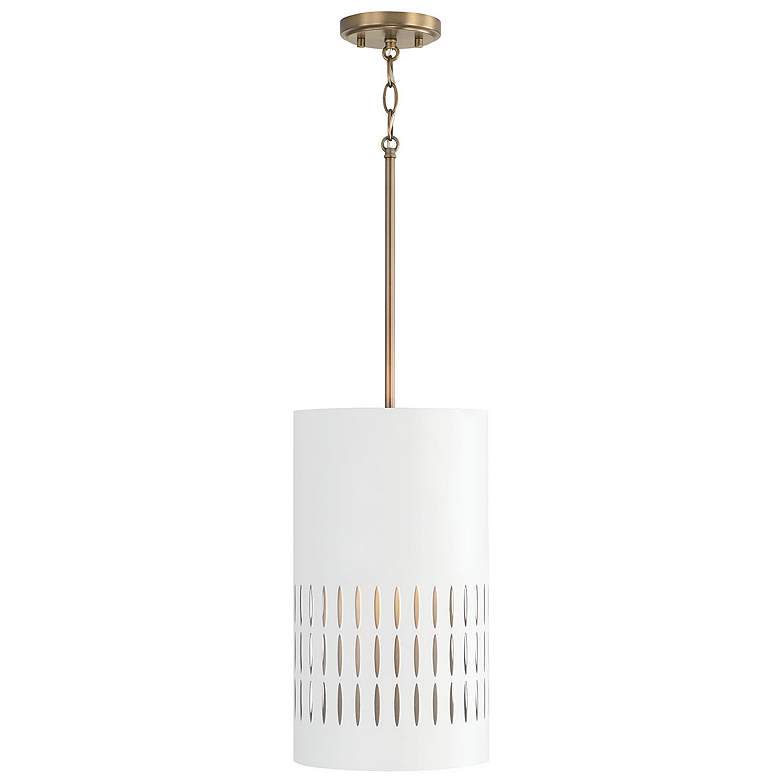 Image 2 Capital Dash 9 1/4" Wide Aged Brass and White Mini Pendant