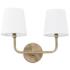 Capital Dawson 12" High Aged Brass 2-Light Wall Sconce