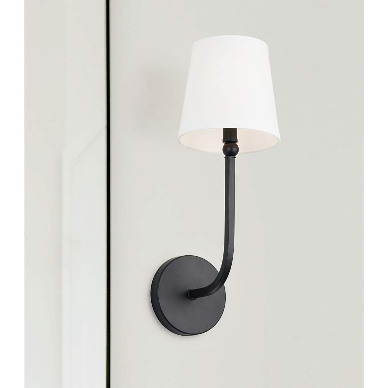 Image 1 Capital Dawson 17" High Matte Black Wall Sconce