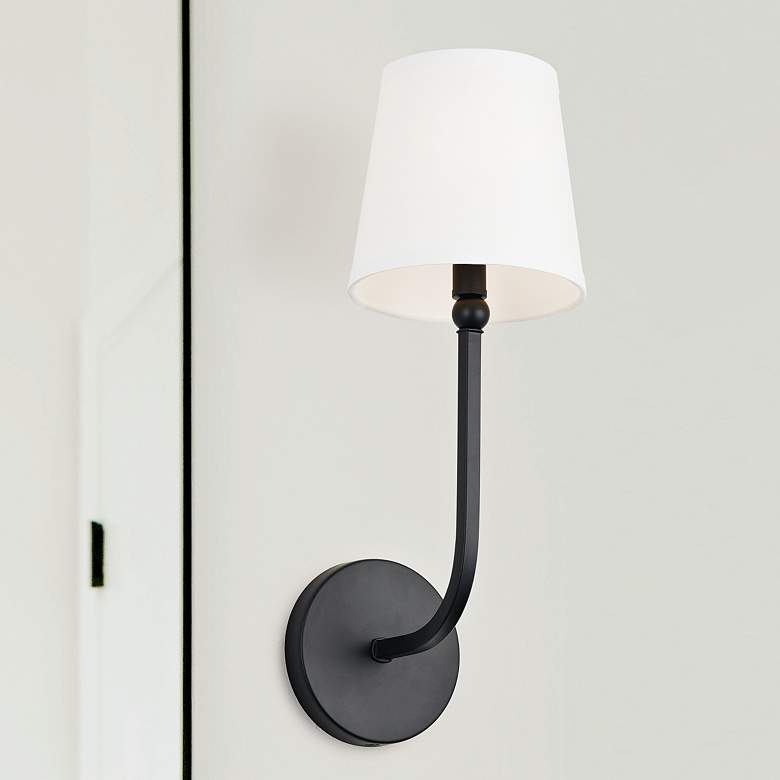 Image 3 Capital Dawson 17" High Matte Black Wall Sconce more views