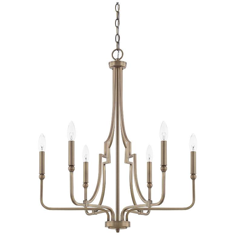 Image 1 Capital Dawson 24 3/4" Wide Aged Brass 6-Light Chandelier