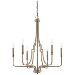 Capital Dawson 24 3/4" Wide Aged Brass 6-Light Chandelier
