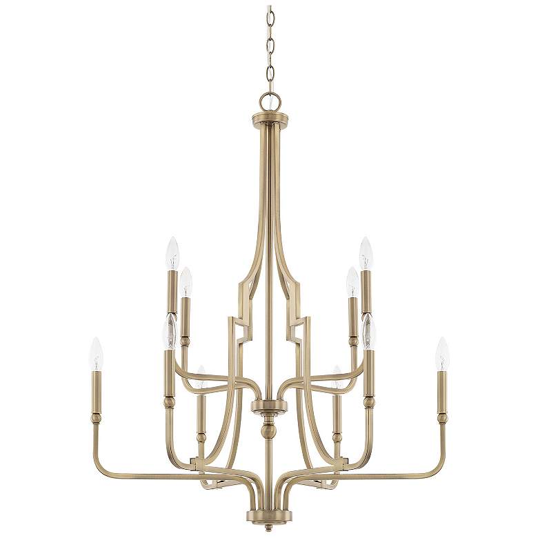 Image 1 Capital Dawson 30" Wide Aged Brass 10-Light Chandelier