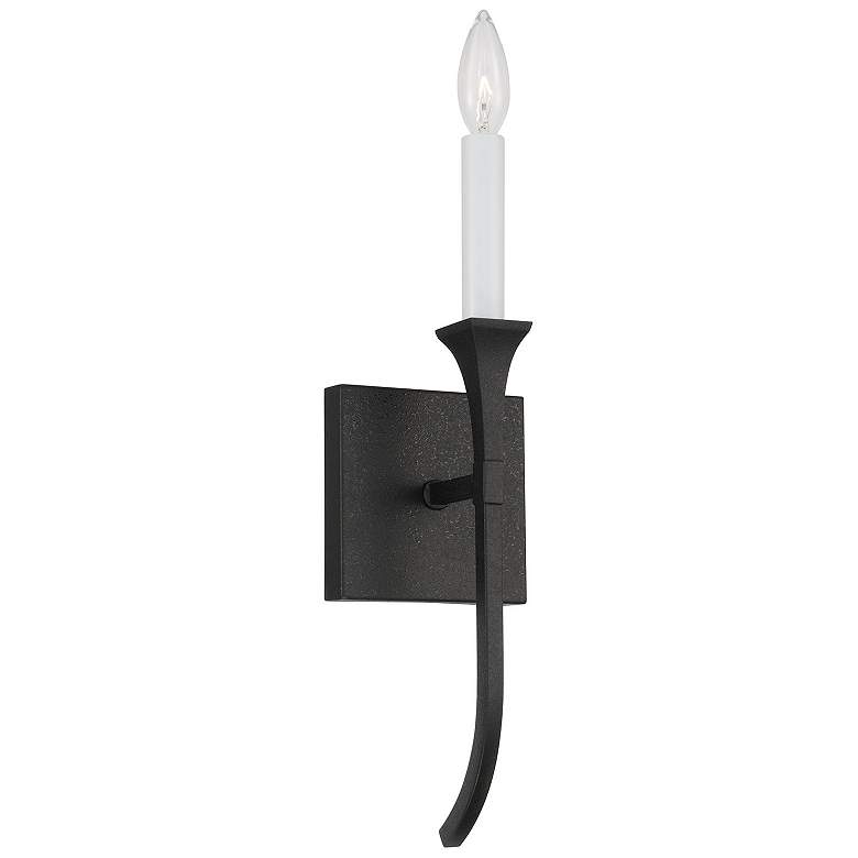 Image 1 Capital Decklan 16 1/4" High Black Iron Wall Sconce
