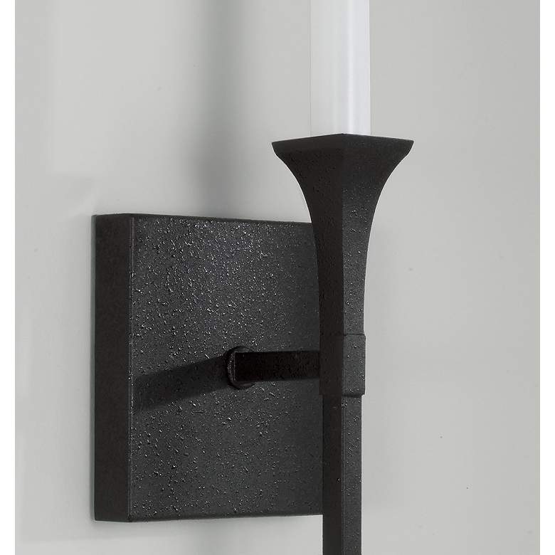 Image 3 Capital Decklan 16 1/4" High Black Iron Wall Sconce more views