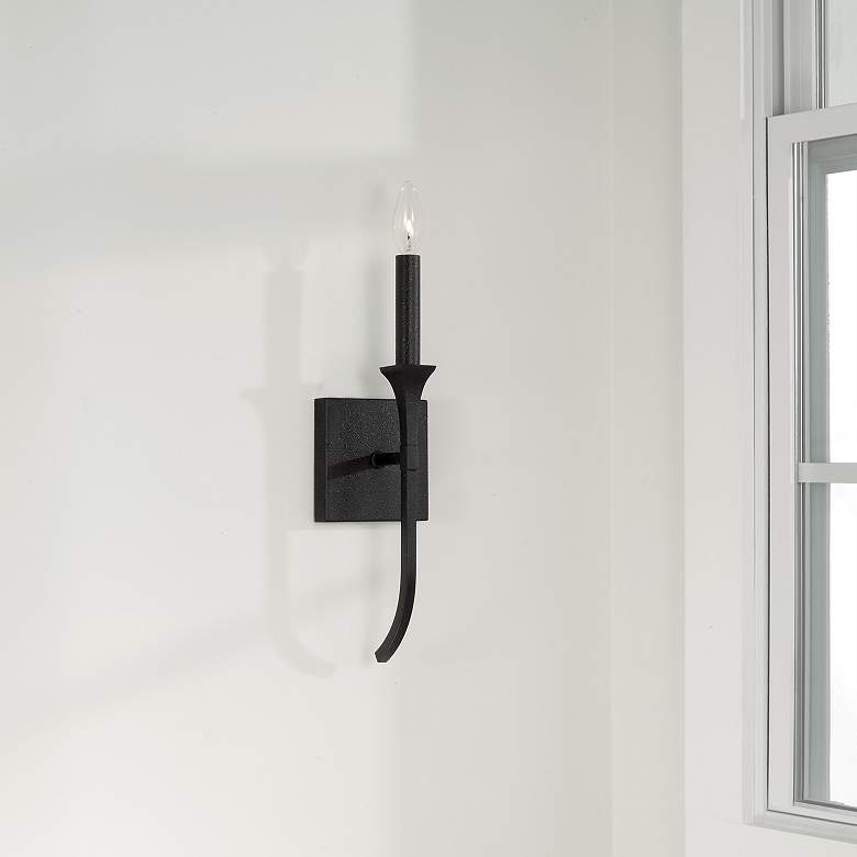 Image 6 Capital Decklan 16 1/4" High Black Iron Wall Sconce more views