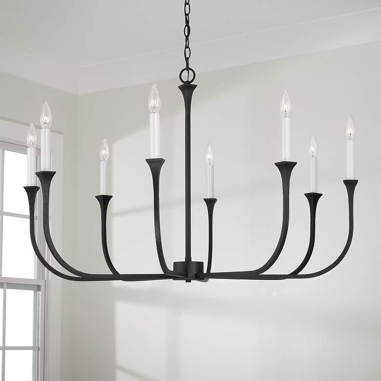 Image 1 Capital Decklan 38" Wide Black Iron 8-Light Chandelier