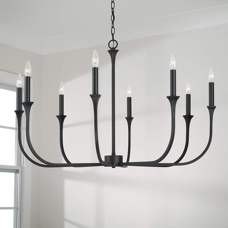 Image 5 Capital Decklan 38" Wide Black Iron 8-Light Chandelier more views