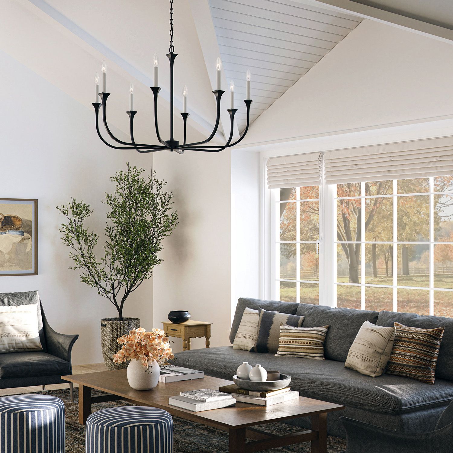 Capital Decklan 38" Wide Black Iron 8-Light Chandelier