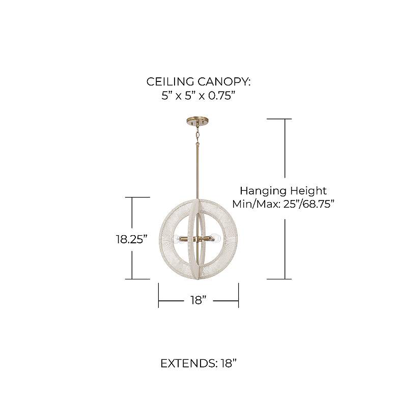 Image 3 Capital Delaney 18" Wide Matte Brass 4-Light Pendant more views