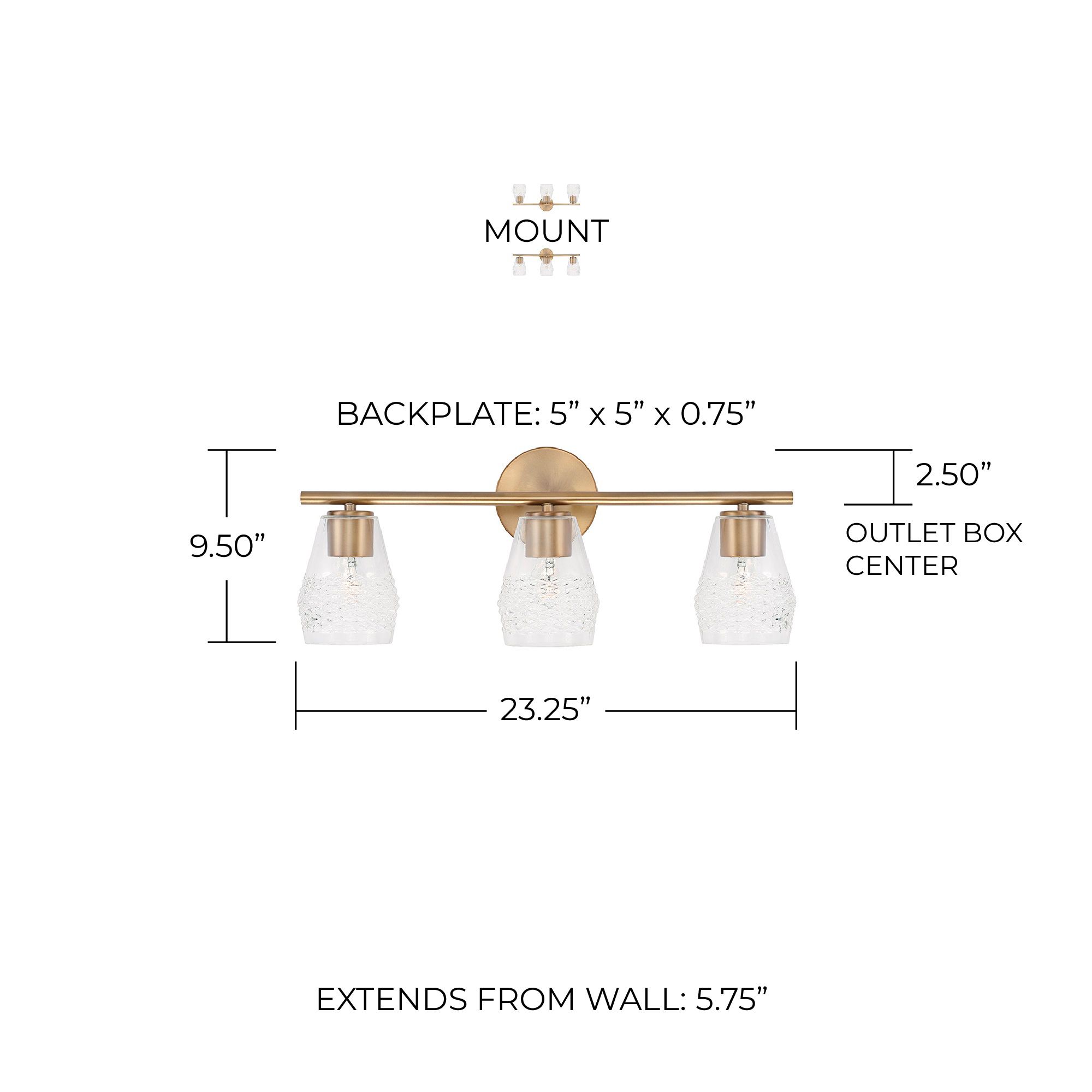 Image 6 Capital Dena 23 1/4" Wide Aged Brass 3-Light Bath Light more views