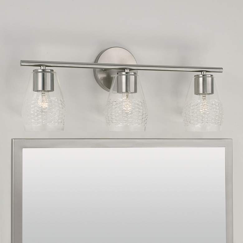 Image 1 Capital Dena 23 1/4" Wide Brushed Nickel 3-Light Bath Light