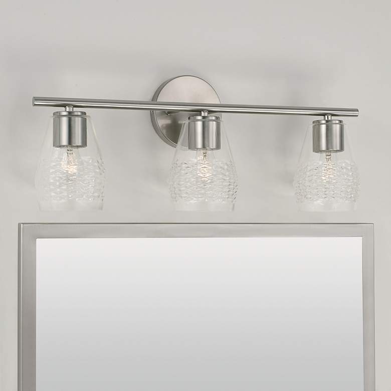 Image 1 Capital Dena 23 1/4 inch Wide Brushed Nickel 3-Light Bath Light