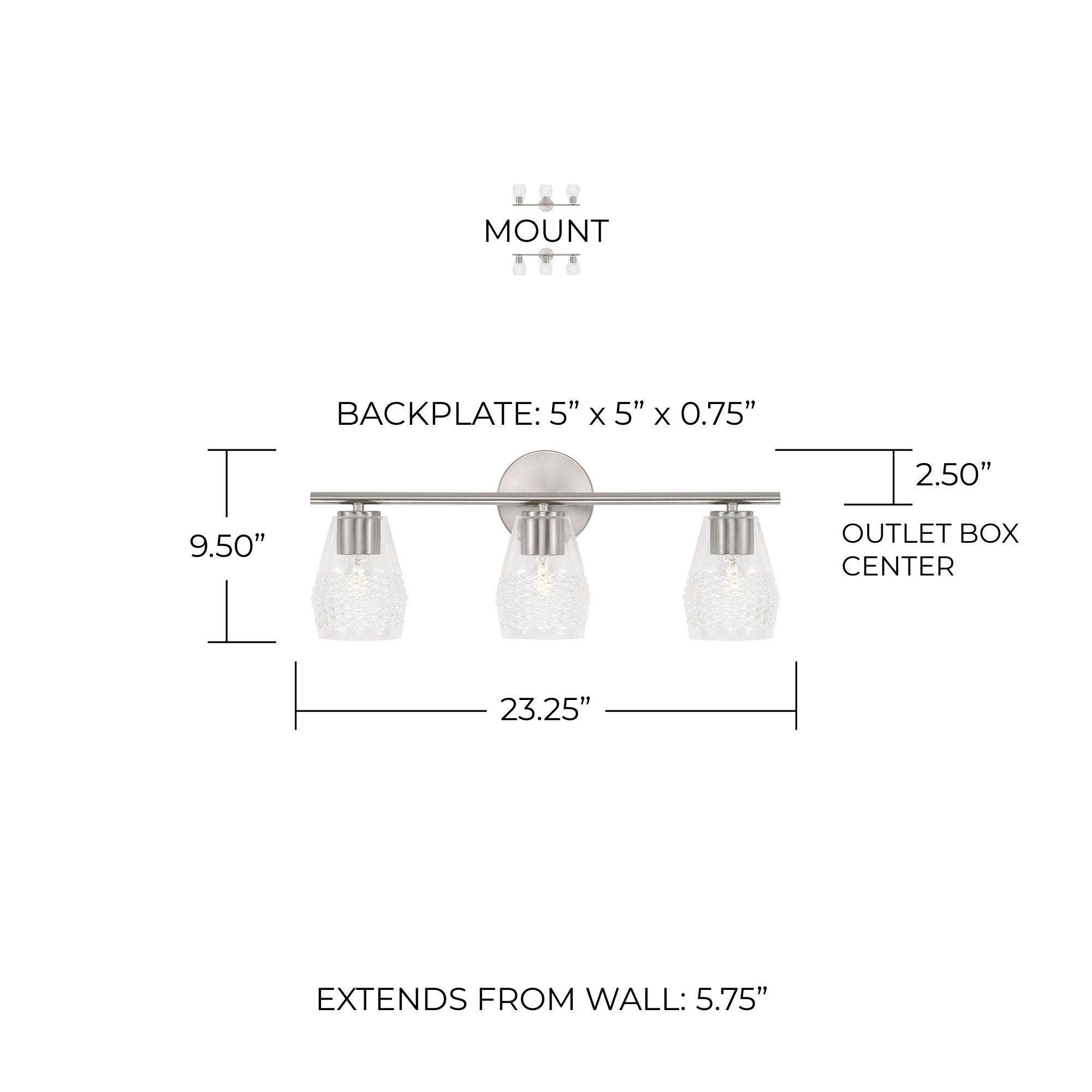 Image 5 Capital Dena 23 1/4" Wide Brushed Nickel 3-Light Bath Light more views