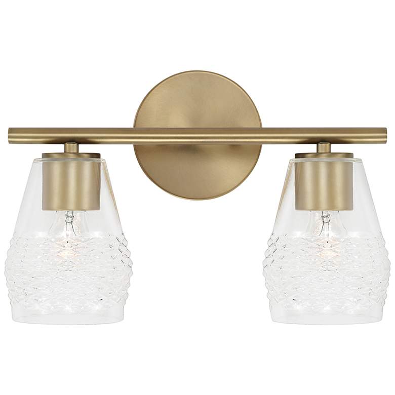 Image 2 Capital Dena 9 1/2 inch High Aged Brass 2-Light Wall Sconce