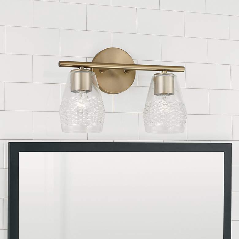Image 1 Capital Dena 9 1/2 inch High Aged Brass 2-Light Wall Sconce
