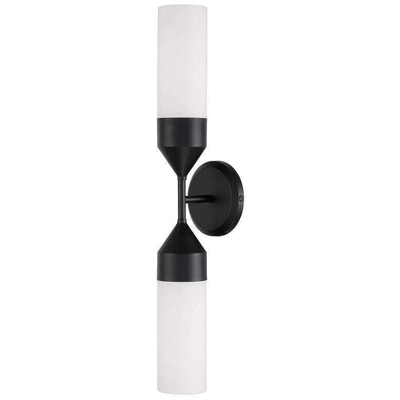 Image 2 Capital Devon 18 1/4" High Matte Black 2-Light Wall Sconce