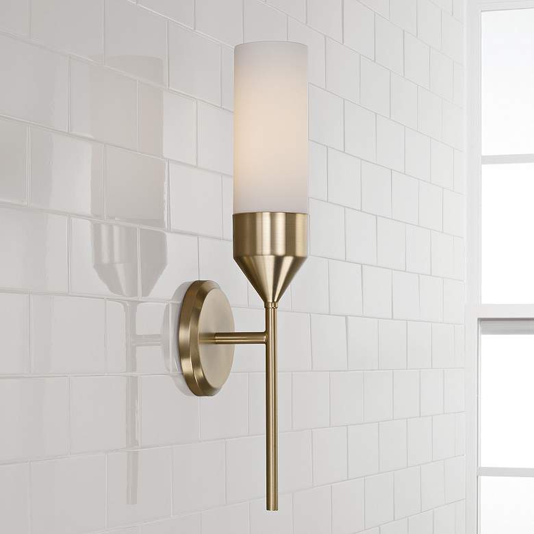 Image 1 Capital Devon 19 3/4" High Matte Brass Wall Sconce