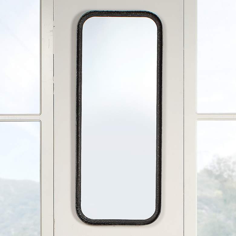 Image 1 Capital Distressed Black 15 3/4" x 39 1/2" Wall Mirror