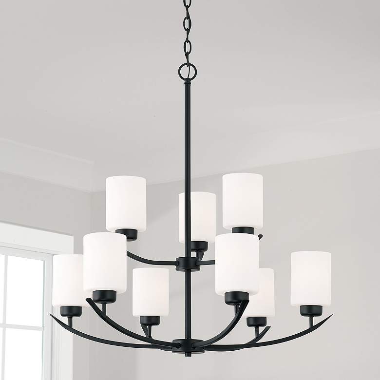 Image 1 Capital Dixon 28" Wide Matte Black 9-Light Chandelier