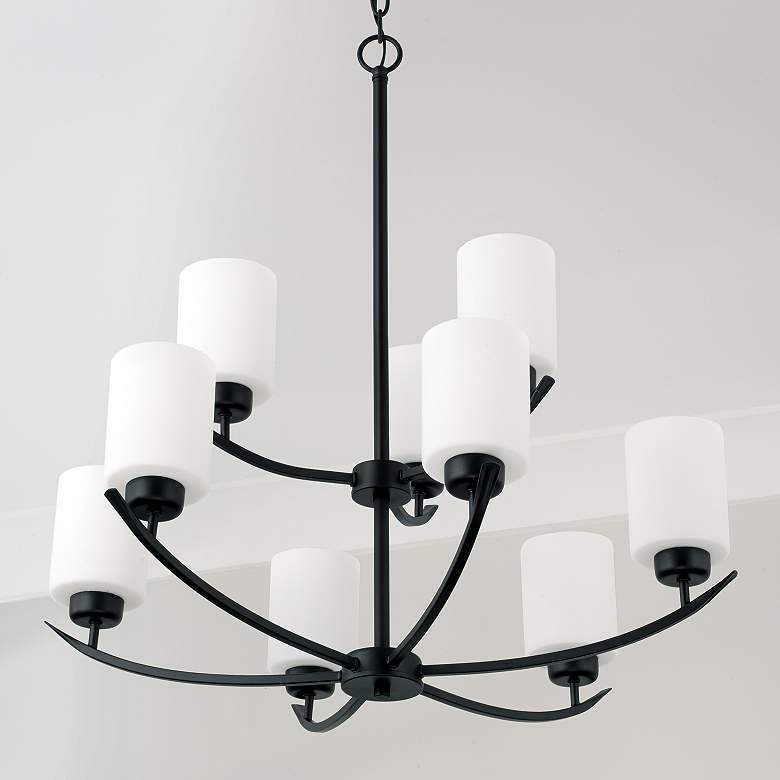 Image 3 Capital Dixon 28" Wide Matte Black 9-Light Chandelier more views