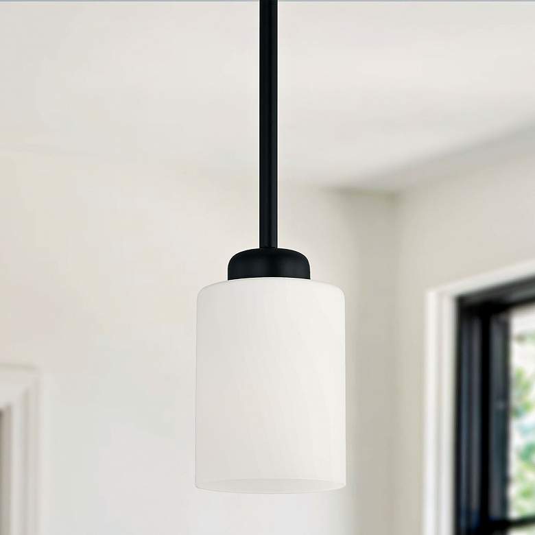 Image 1 Capital Dixon 5" Wide Matte Black Mini Pendant