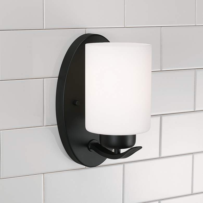 Image 1 Capital Dixon 8 1/4" High Matte Black Wall Sconce
