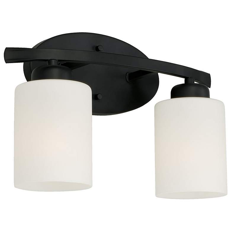 Image 1 Capital Dixon 9" High Matte Black 2-Light Wall Sconce