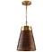 Capital Dodd 10"W Matte Brass and Medium Wood Mini Pendant