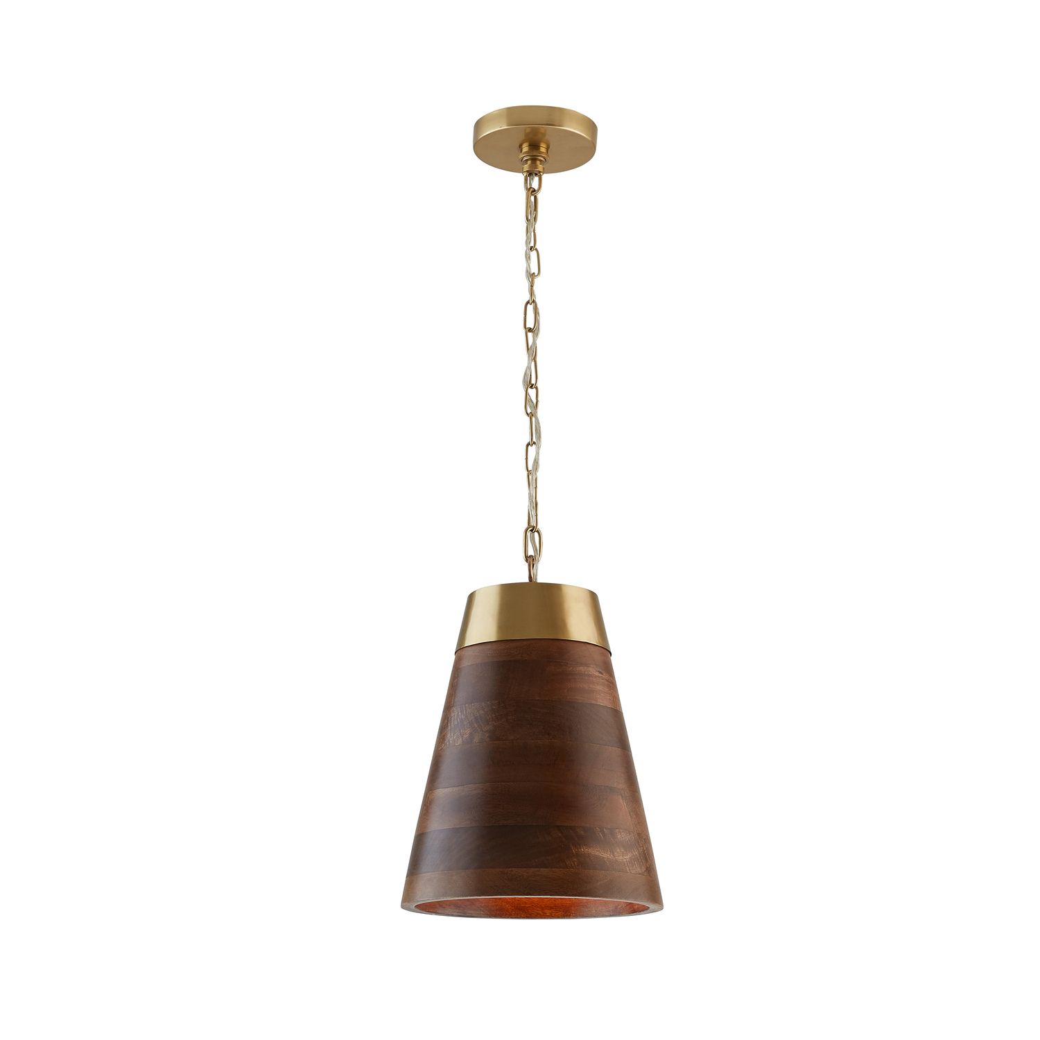 Image 4 Capital Dodd 10"W Matte Brass and Medium Wood Mini Pendant more views