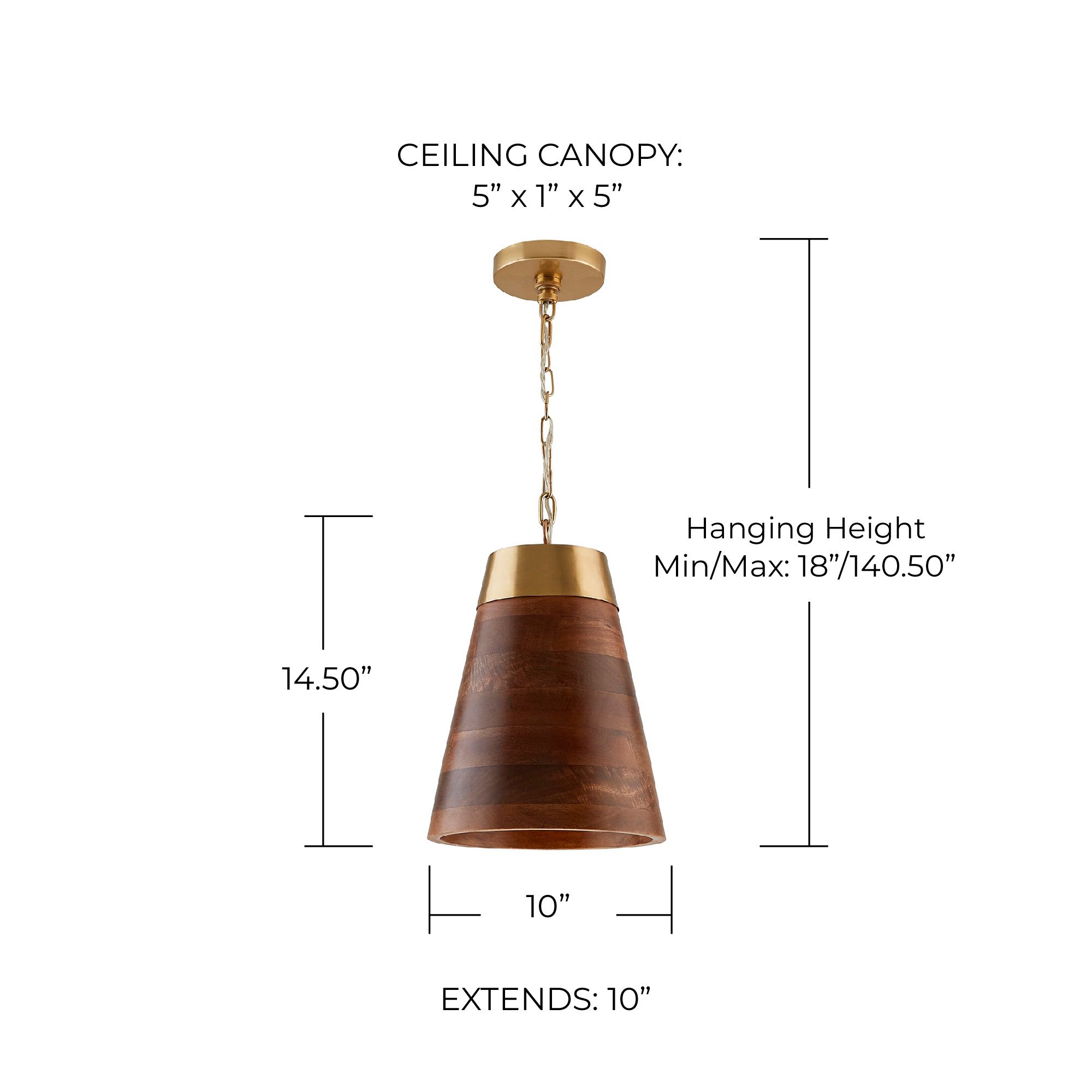 Image 5 Capital Dodd 10"W Matte Brass and Medium Wood Mini Pendant more views