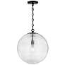 2_Capital Dolan 15"W Matte Black Pendant Light w/ Clear Glass