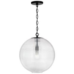 Capital Dolan 15"W Matte Black Pendant Light w/ Clear Glass