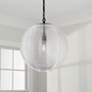 1_Capital Dolan 15"W Matte Black Pendant Light w/ Clear Glass