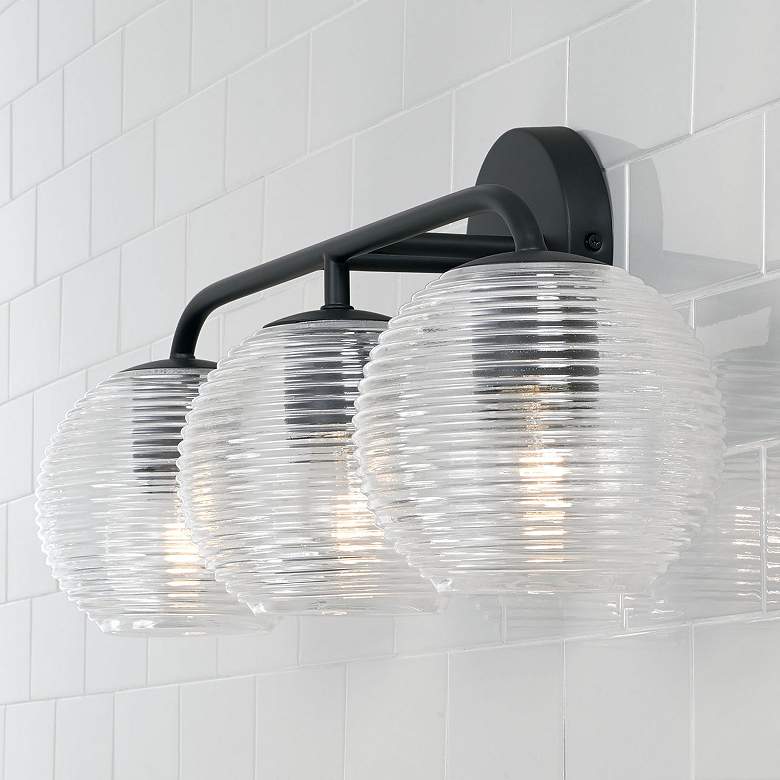Image 4 Capital Dolan 24 1/2" Wide Matte Black 3-Light Bath Light more views