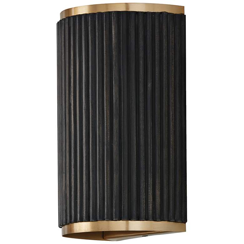 Image 2 Capital Donovan 12" High Brass Black Stain Wall Sconce