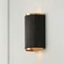 1_Capital Donovan 12" High Brass Black Stain Wall Sconce