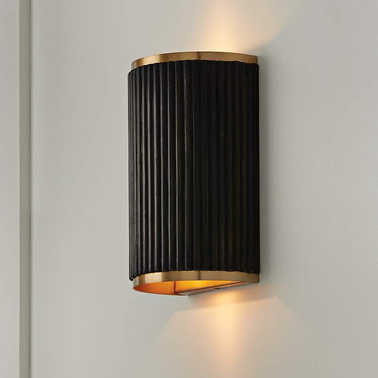 Image 5 Capital Donovan 12" High Brass Black Stain Wall Sconce more views