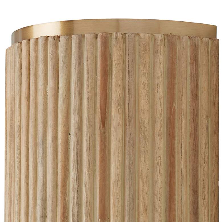 Image 3 Capital Donovan 12" High Brass Whitewash Wood Wall Sconce more views