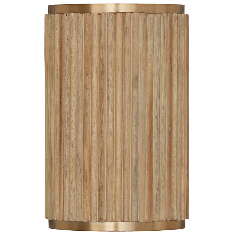 Image 4 Capital Donovan 12" High Brass Whitewash Wood Wall Sconce more views