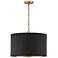 Capital Donovan 19 3/4" Wide Modern Black and Matte Brass Pendant
