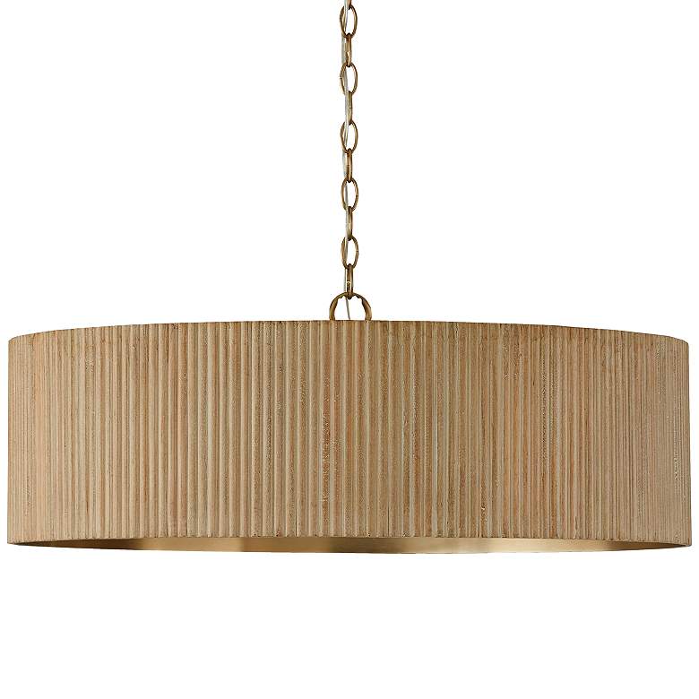 Image 2 Capital Donovan 30 3/4" Wide Modern Brass White-Washed Drum Chandelier