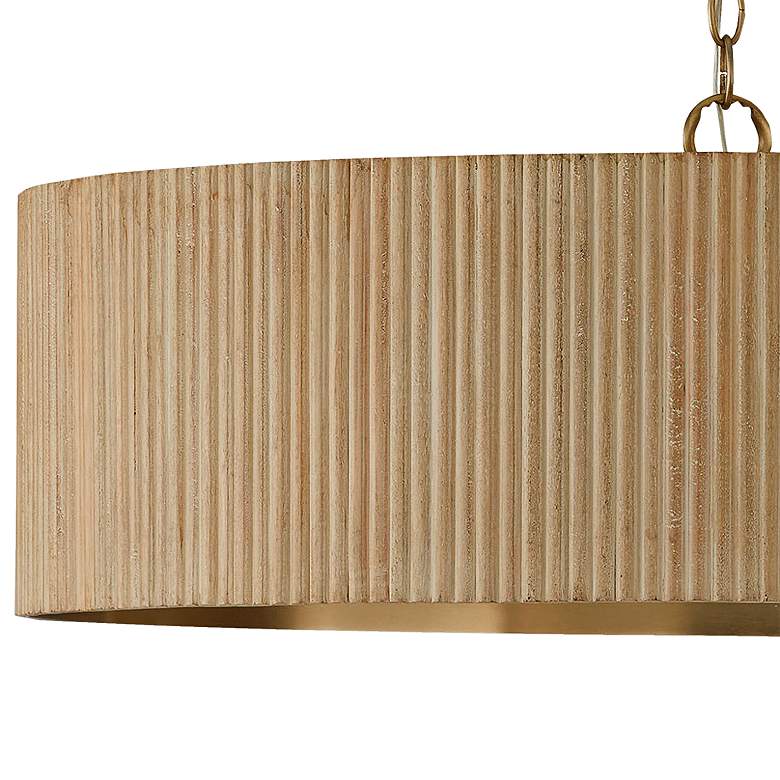 Image 3 Capital Donovan 30 3/4" Wide Modern Brass White-Washed Drum Chandelier more views
