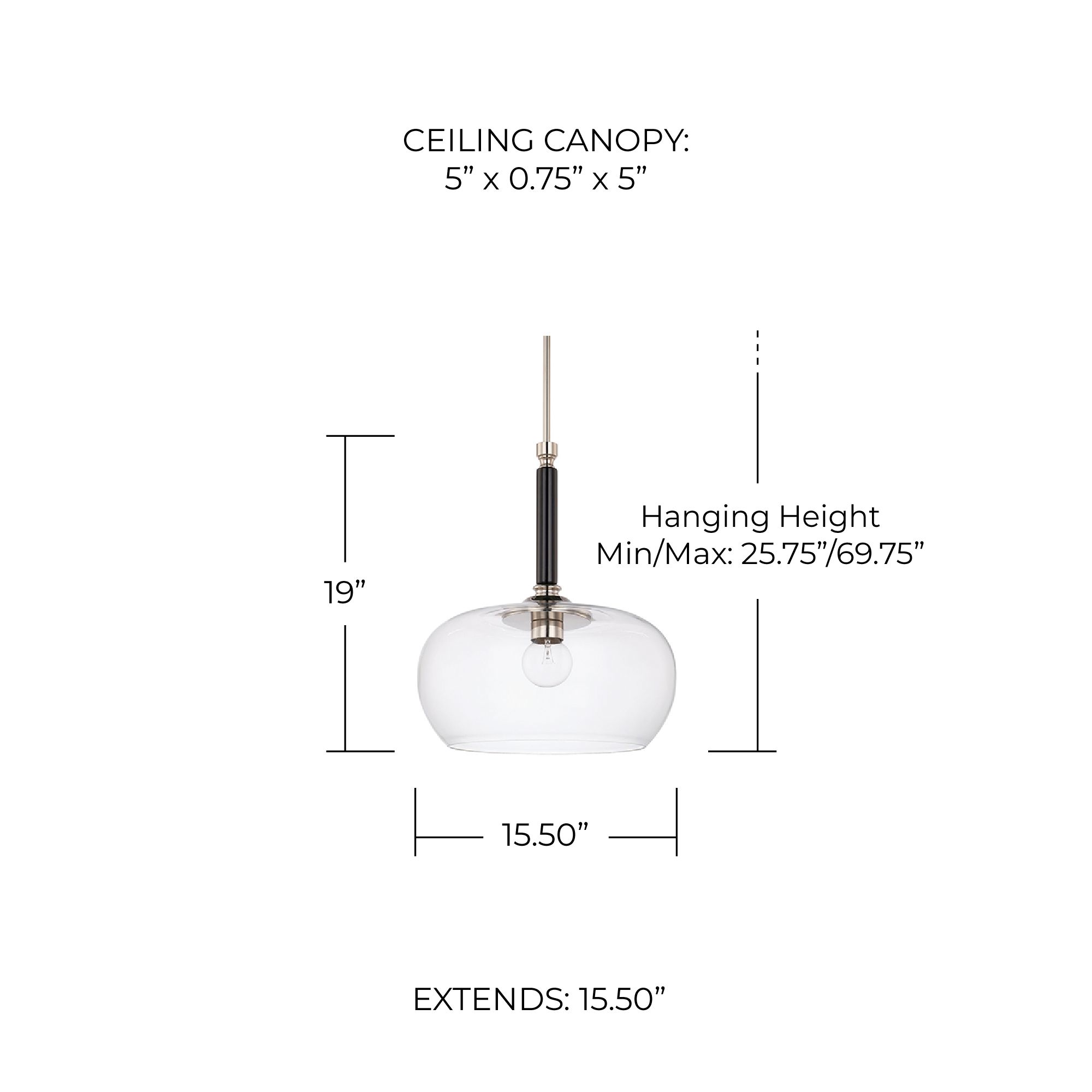 Image 2 Capital Dorsey 15 1/2" Wide Black and Nickel Pendant Light more views