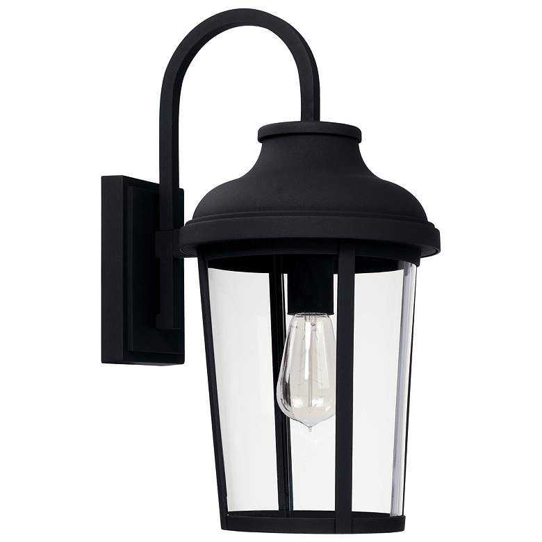 Image 1 Capital Dunbar 18 1/4" High Black Outdoor Lantern Wall Light