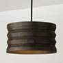 1_Capital Dunn 22" Wide Modern Espresso Black Drum Pendant Light