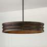 1_Capital Dunn 30" Espresso Stain and Black Modern Drum Pendant Light