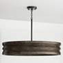 3_Capital Dunn 30" Espresso Stain and Black Modern Drum Pendant Light more views