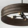 4_Capital Dunn 30" Espresso Stain and Black Modern Drum Pendant Light more views