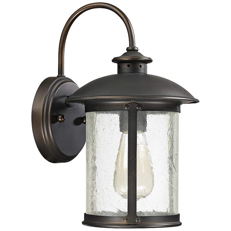 Image 1 Capital Dylan Glass 12 1/2"H Bronze Outdoor Wall Light